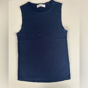 Everlane 100% Merino Wool Ribbed Tank – Navy Small